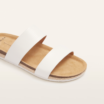 Maria Iii White Grain Leather Sandals