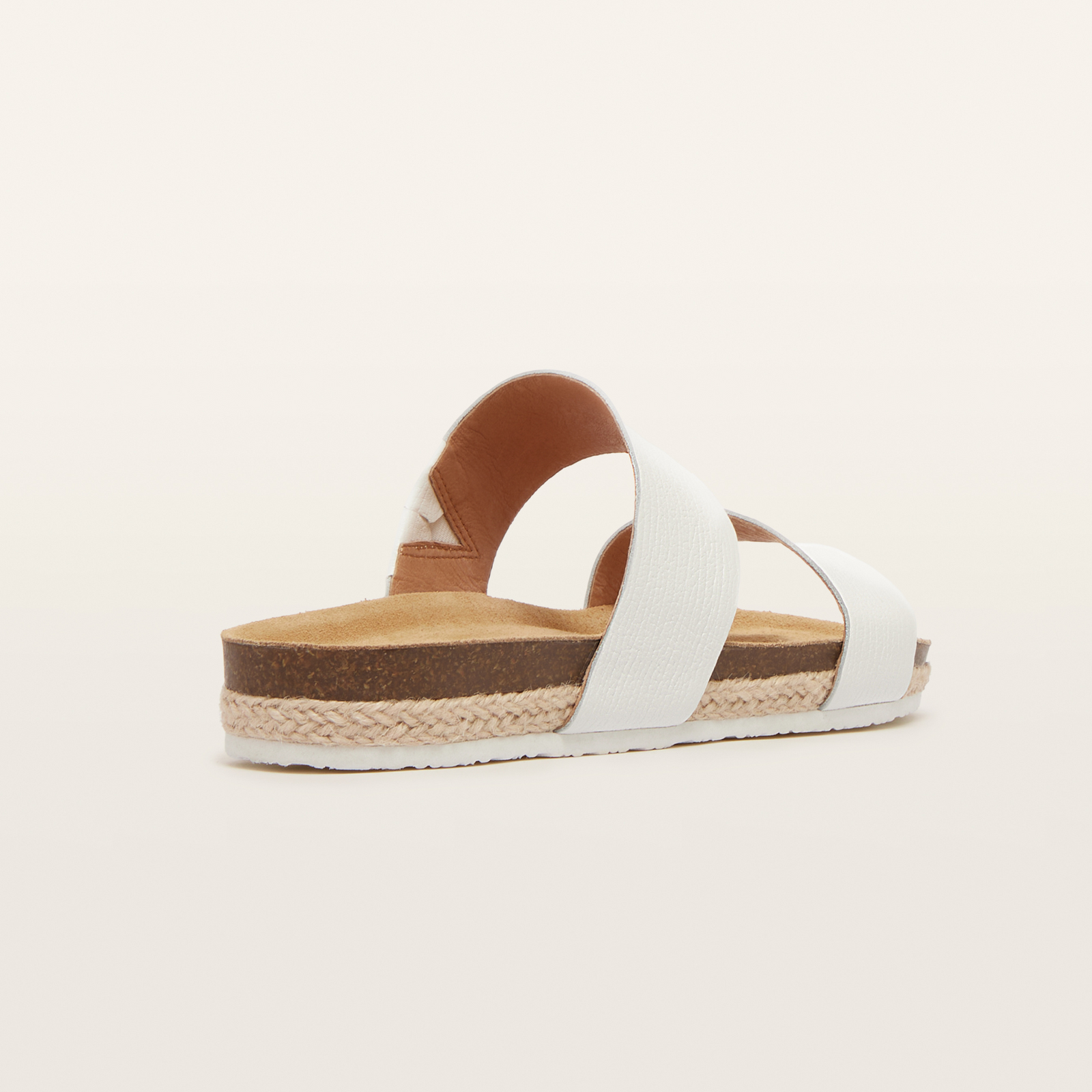 Maria III White Grain Leather Sandals