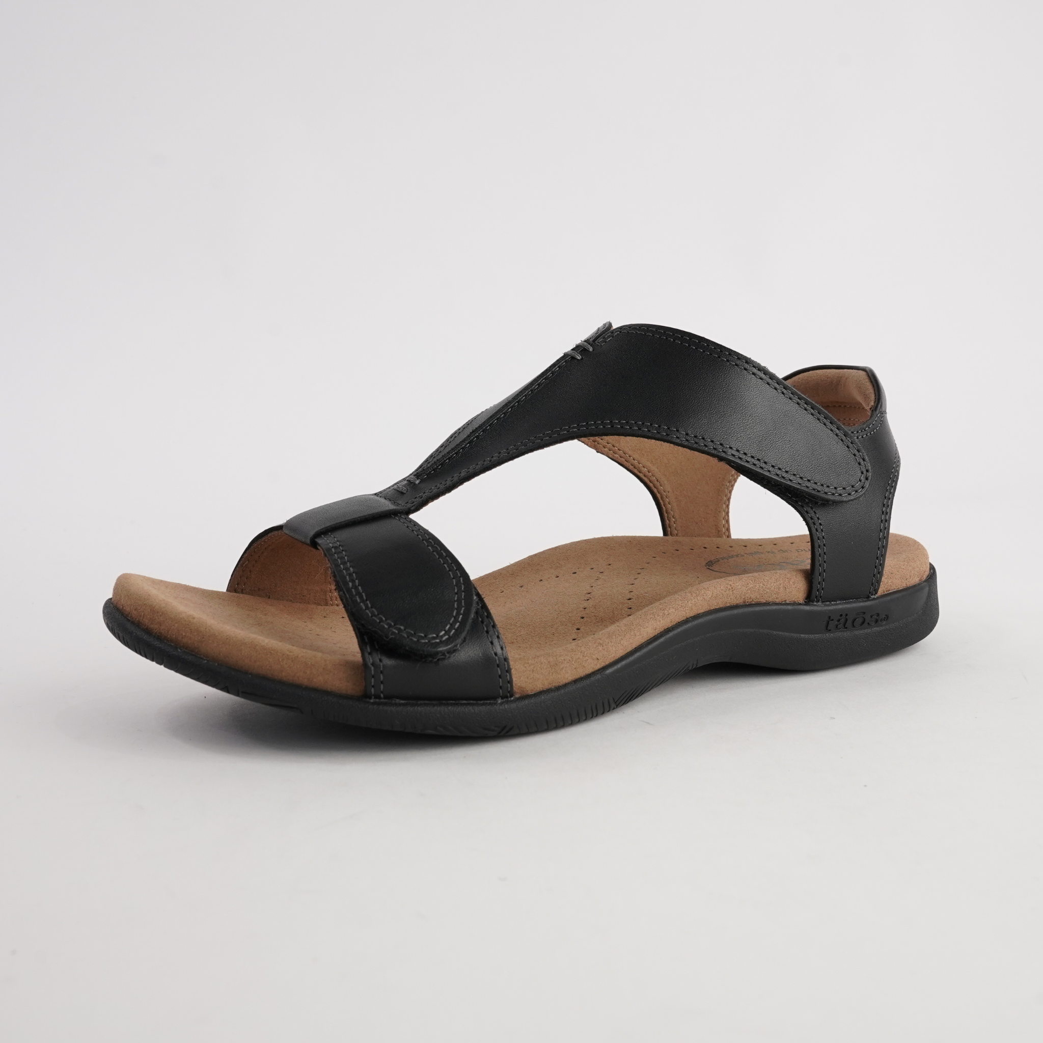 The Show Black Leather Sandals