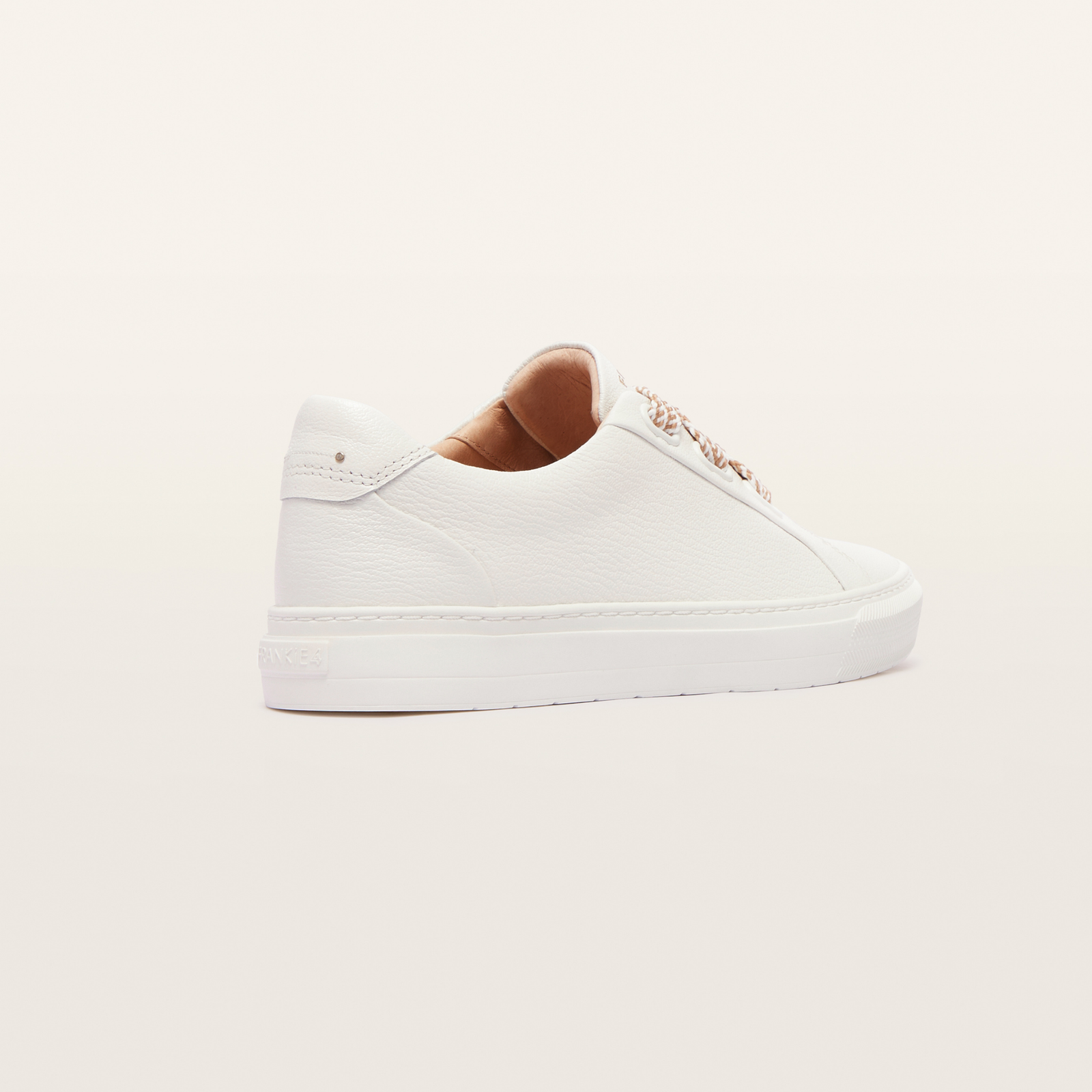 Mya White Tumbled Leather Sneakers