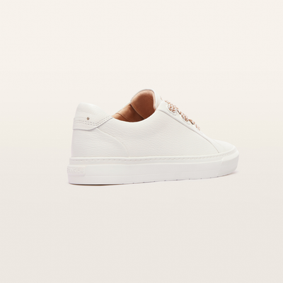 Mya White Tumbled Leather Sneakers