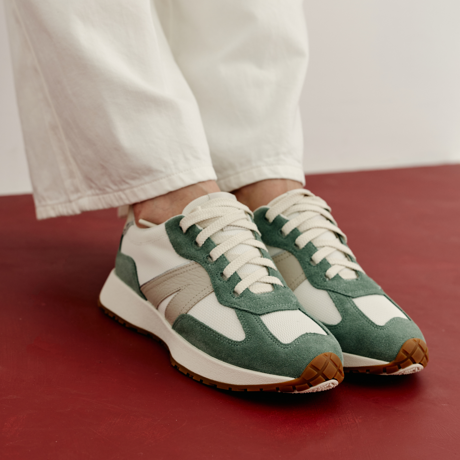 Axel II Chalk Eucalyptus Suede Leather Sneakers