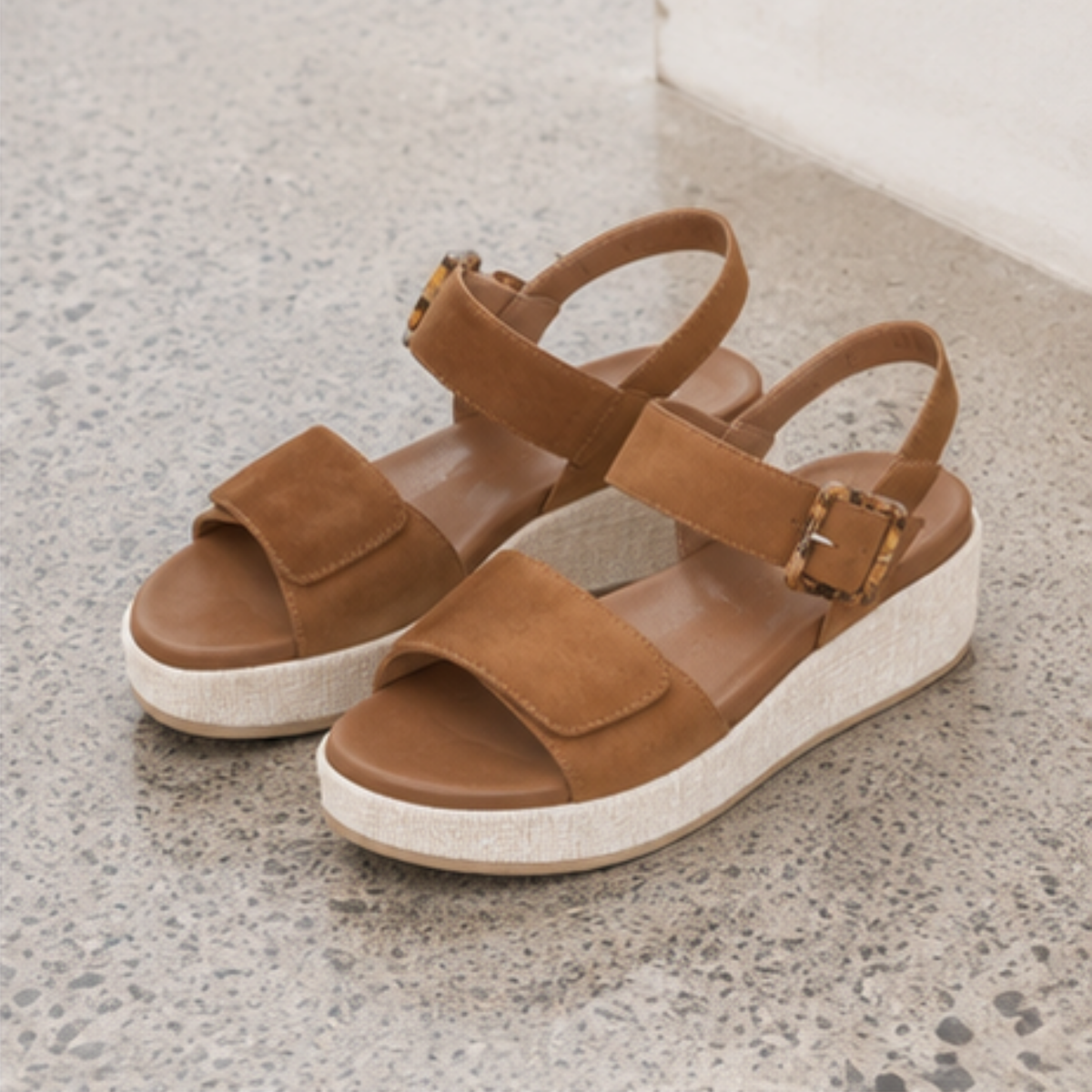 D1N54 Noccia Suede Wedge Sandals