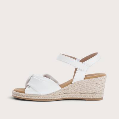 Lunar White Leather Wedges