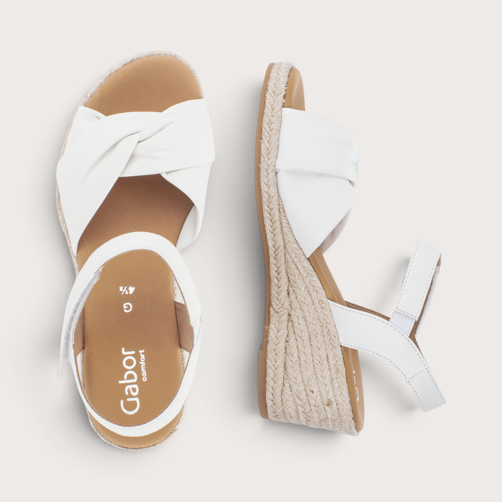 Lunar White Leather Wedges