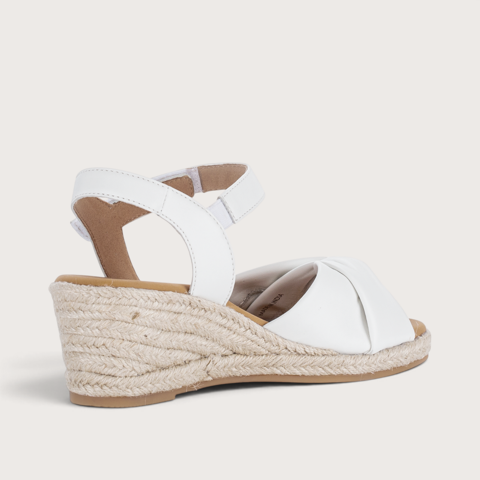 Lunar White Leather Wedges