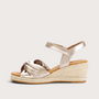 Lunar Pewter Leather Wedges