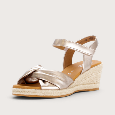 Lunar Pewter Leather Wedges