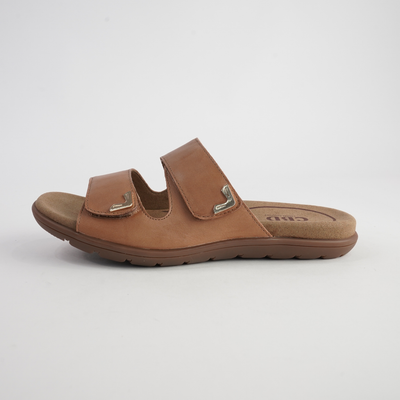 Tribe Tan Leather Slides