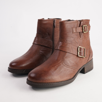 Kate 21 Cognac Leather Ankle Boots