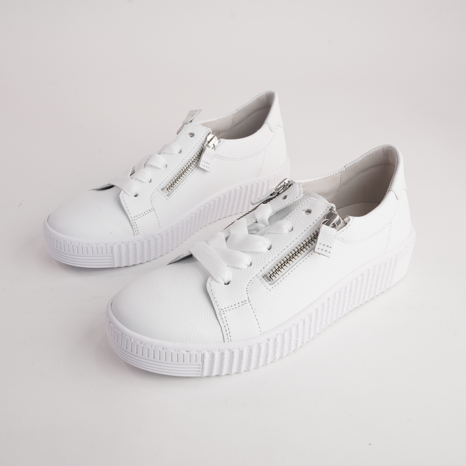 Amelia White Leather Sneakers