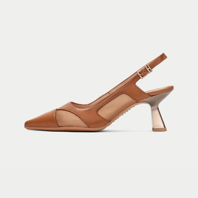 Hv254003 Tan Leather Heels
