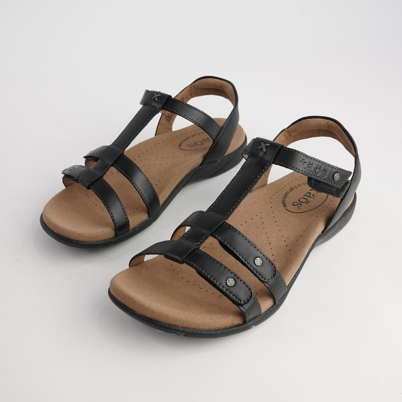 Trophy Black Leather Sandals