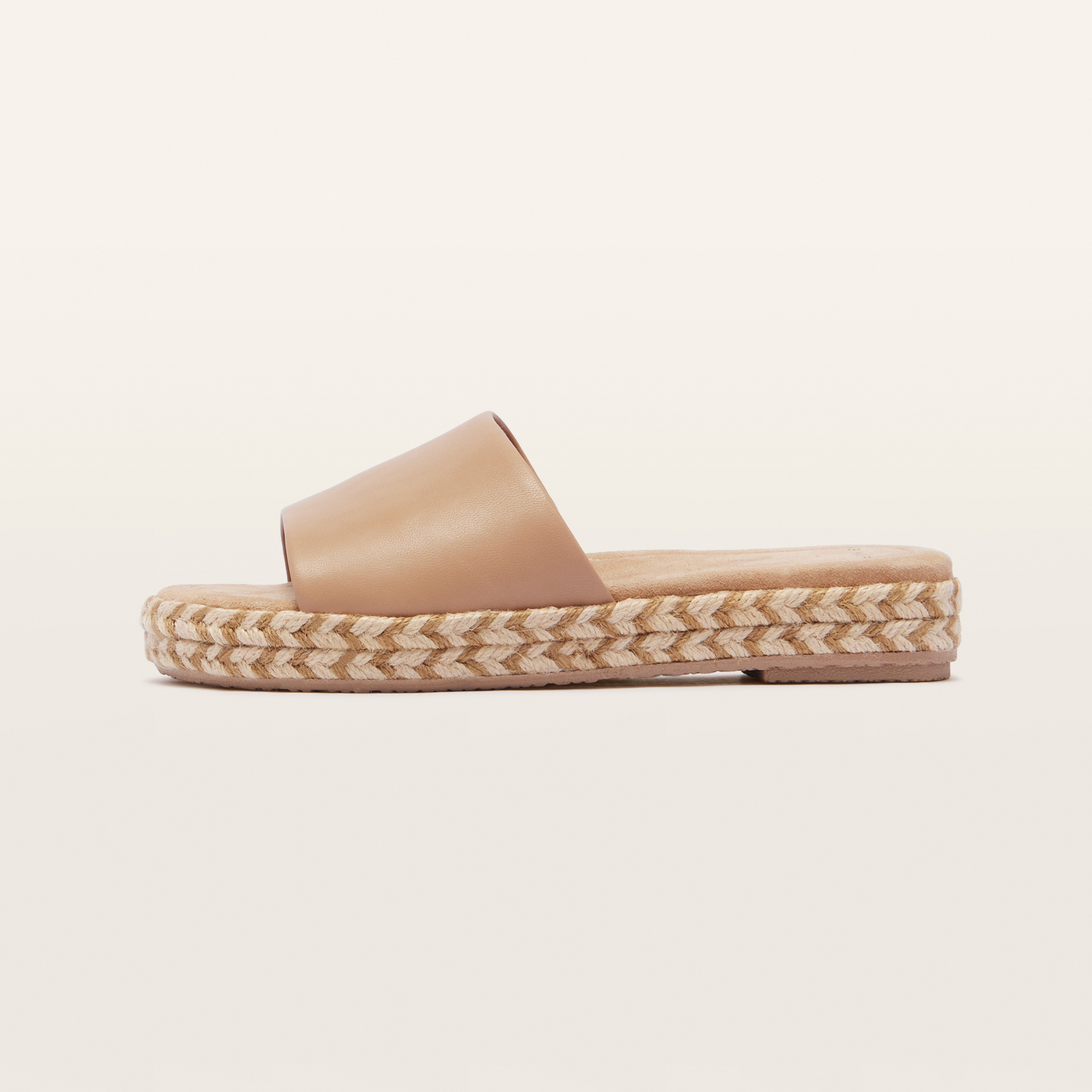 Lucia Camel Leather Slides
