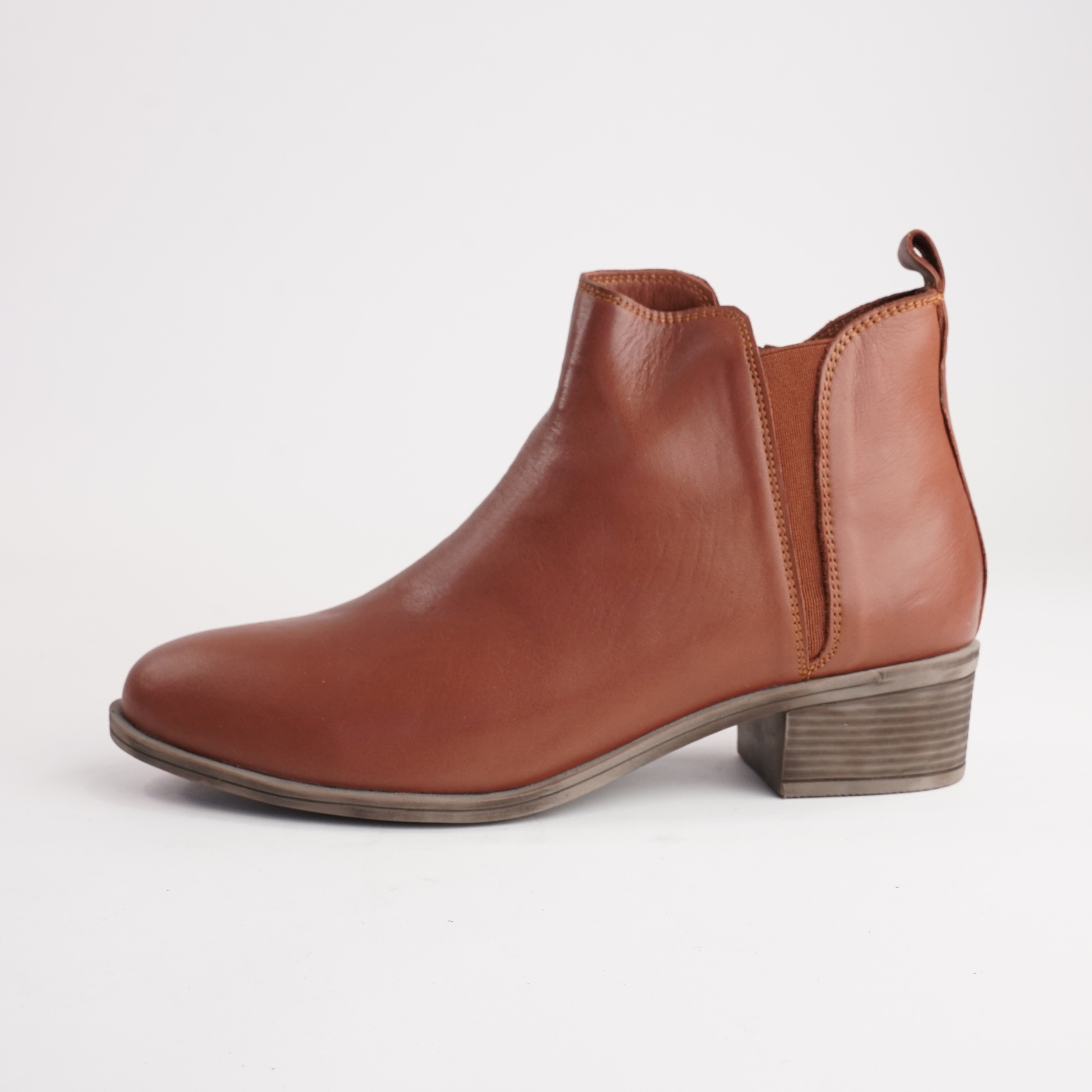 EG213 Tan Leather Ankle Boots