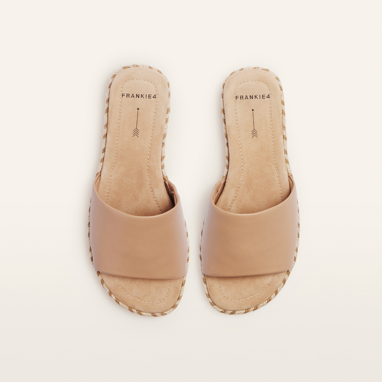 Lucia Camel Leather Slides