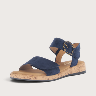 Baskon Navy Suede Sandals