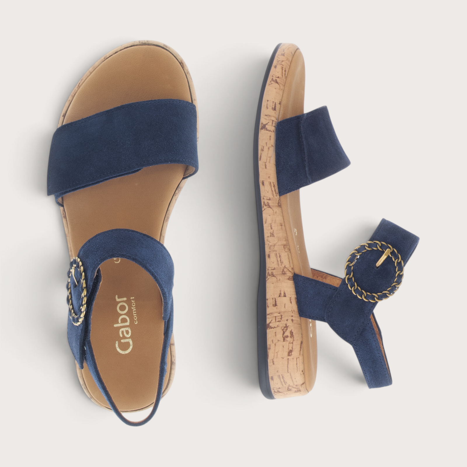 Baskon Navy Suede Sandals