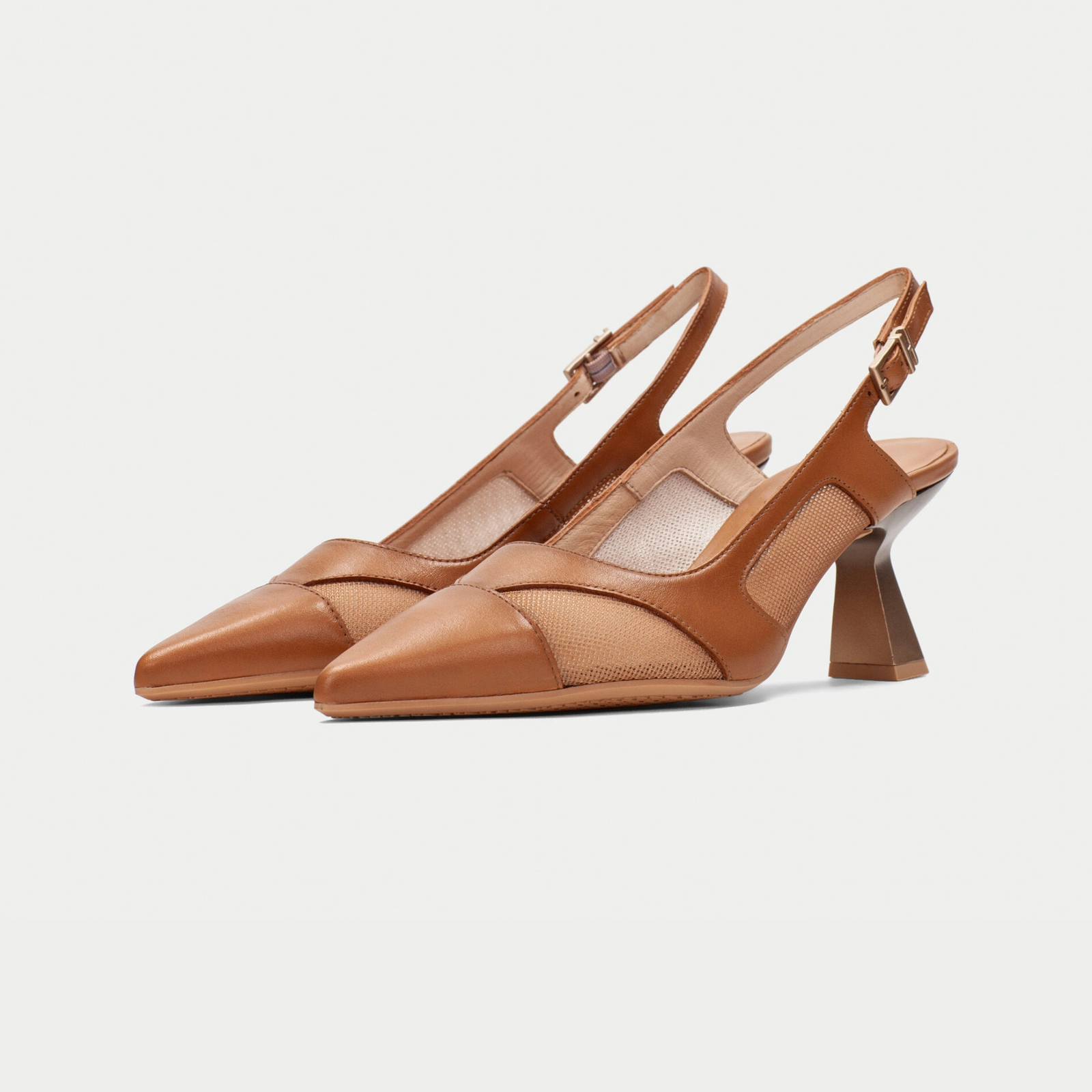 Hv254003 Tan Leather Heels