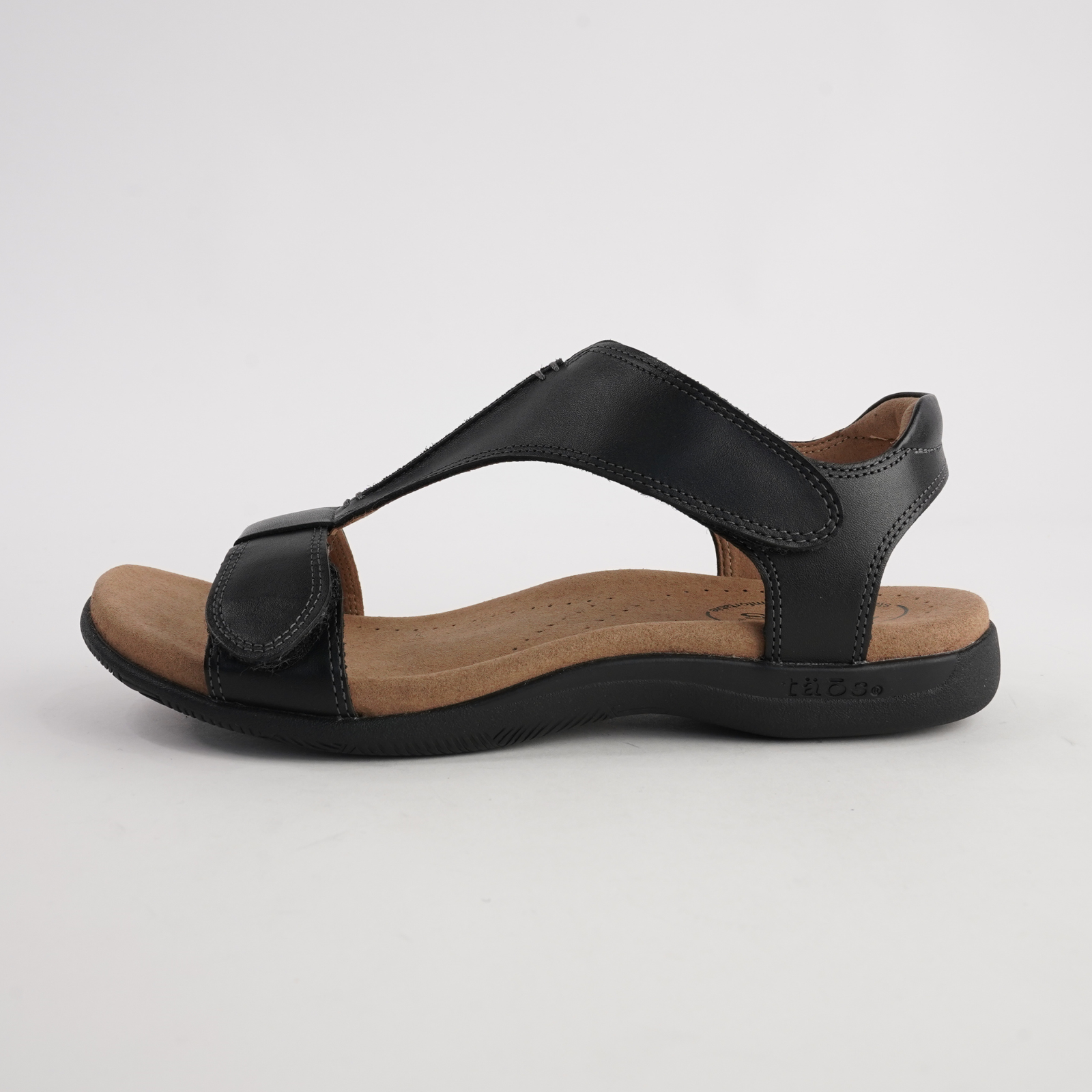 The Show Black Leather Sandals
