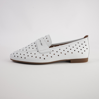 Dorothy White Leather Loafers