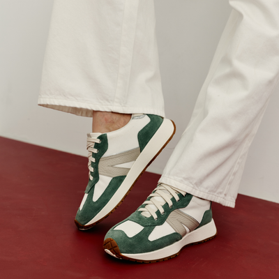 Axel II Chalk Eucalyptus Suede Leather Sneakers
