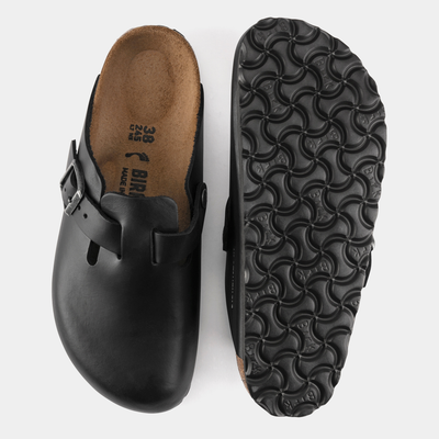 Boston Oiled Leather Black Flats