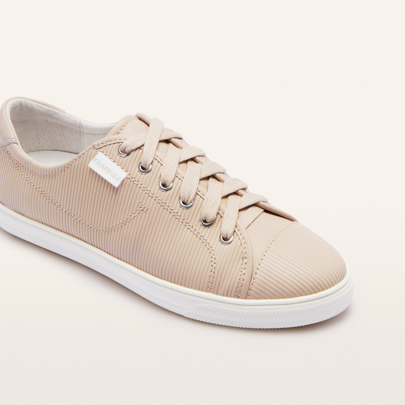 Nat III Light Blush Emboss Leather Sneakers