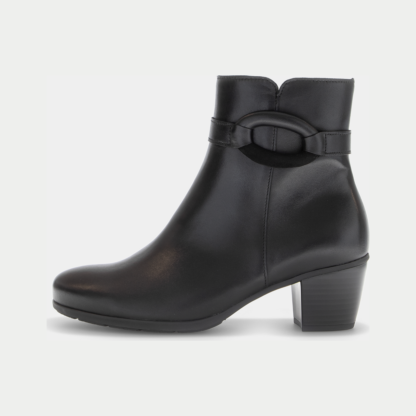Mirellin Schwarz Leather Ankle Boots