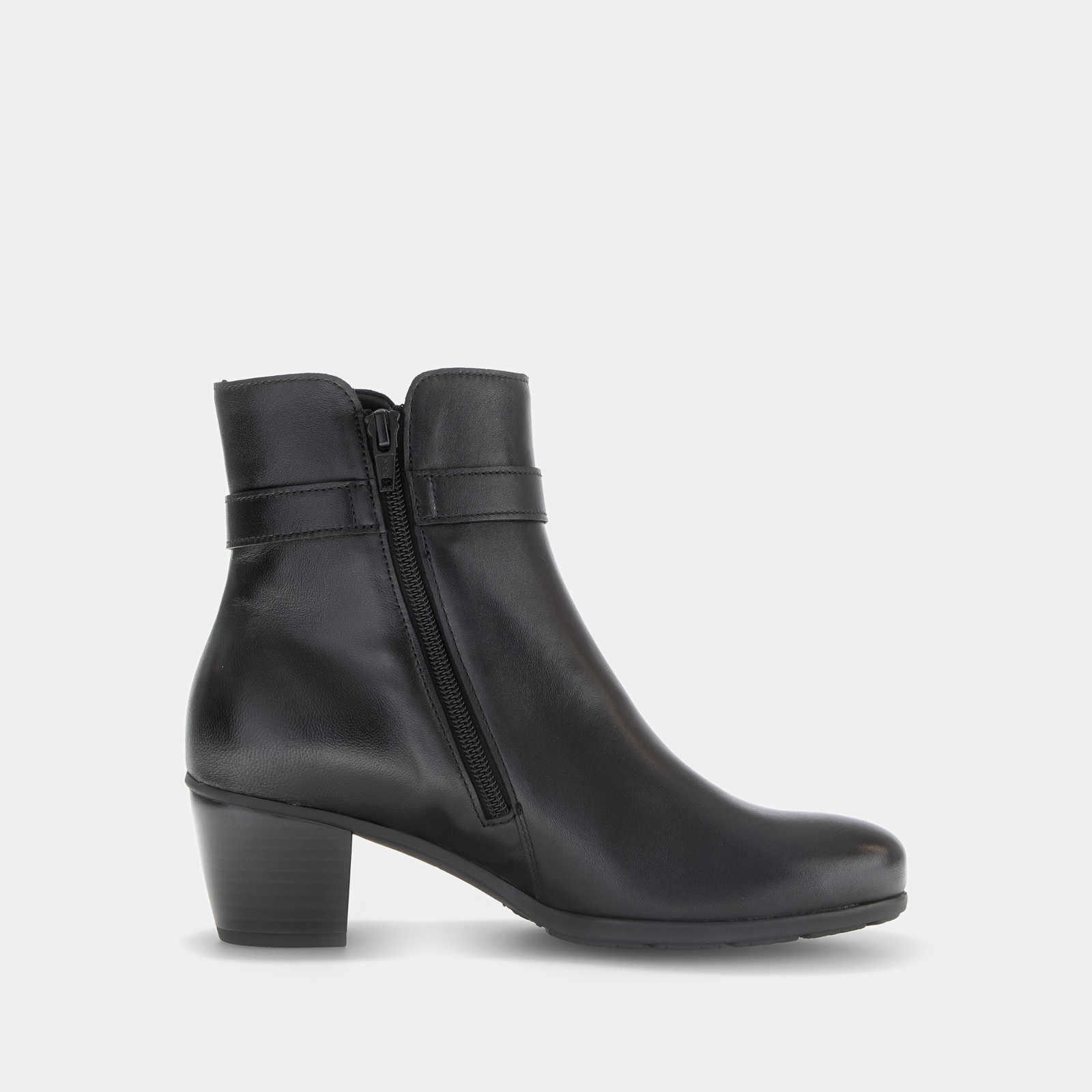 Mirellin Schwarz Leather Ankle Boots