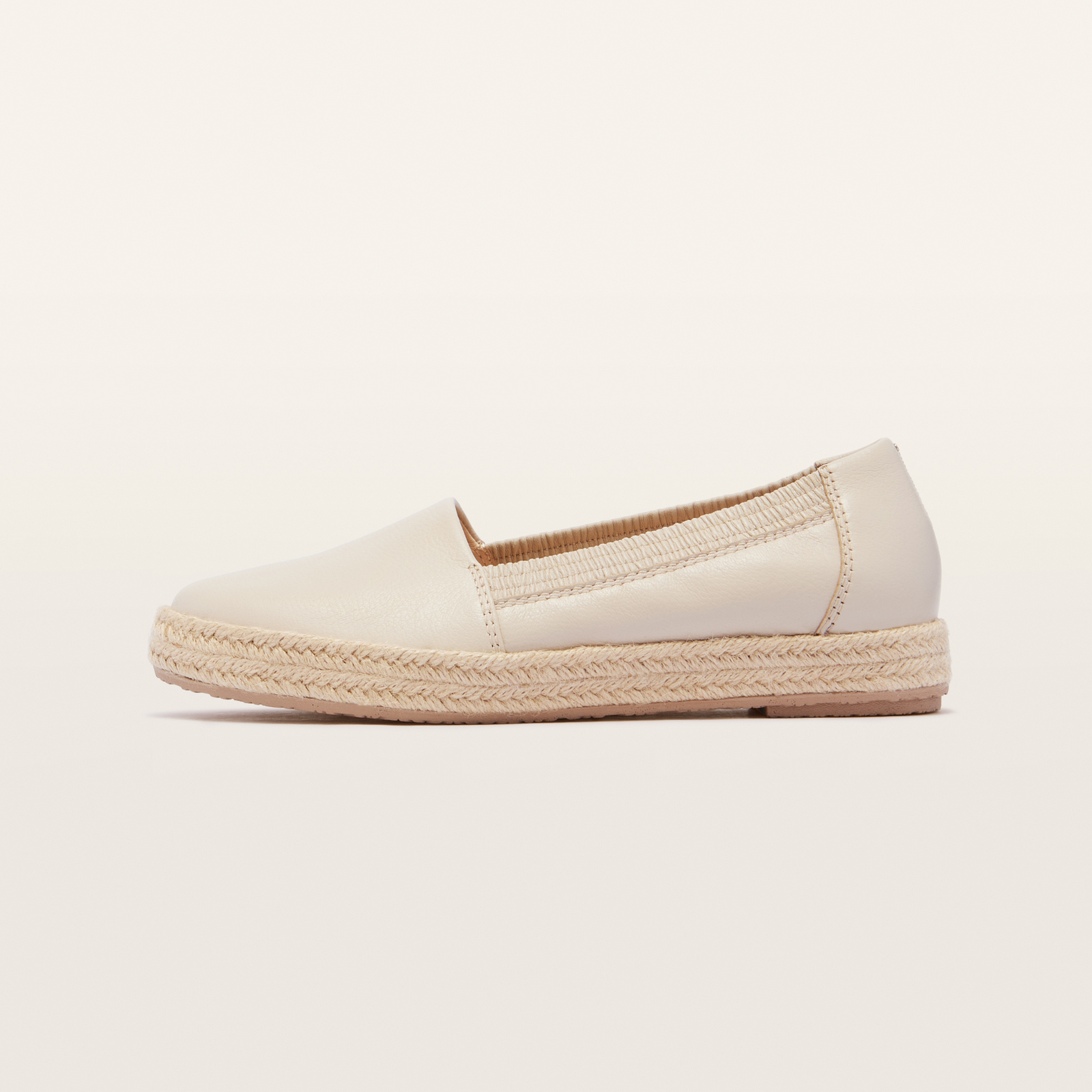 Reece Ecru Leather Espadrilles