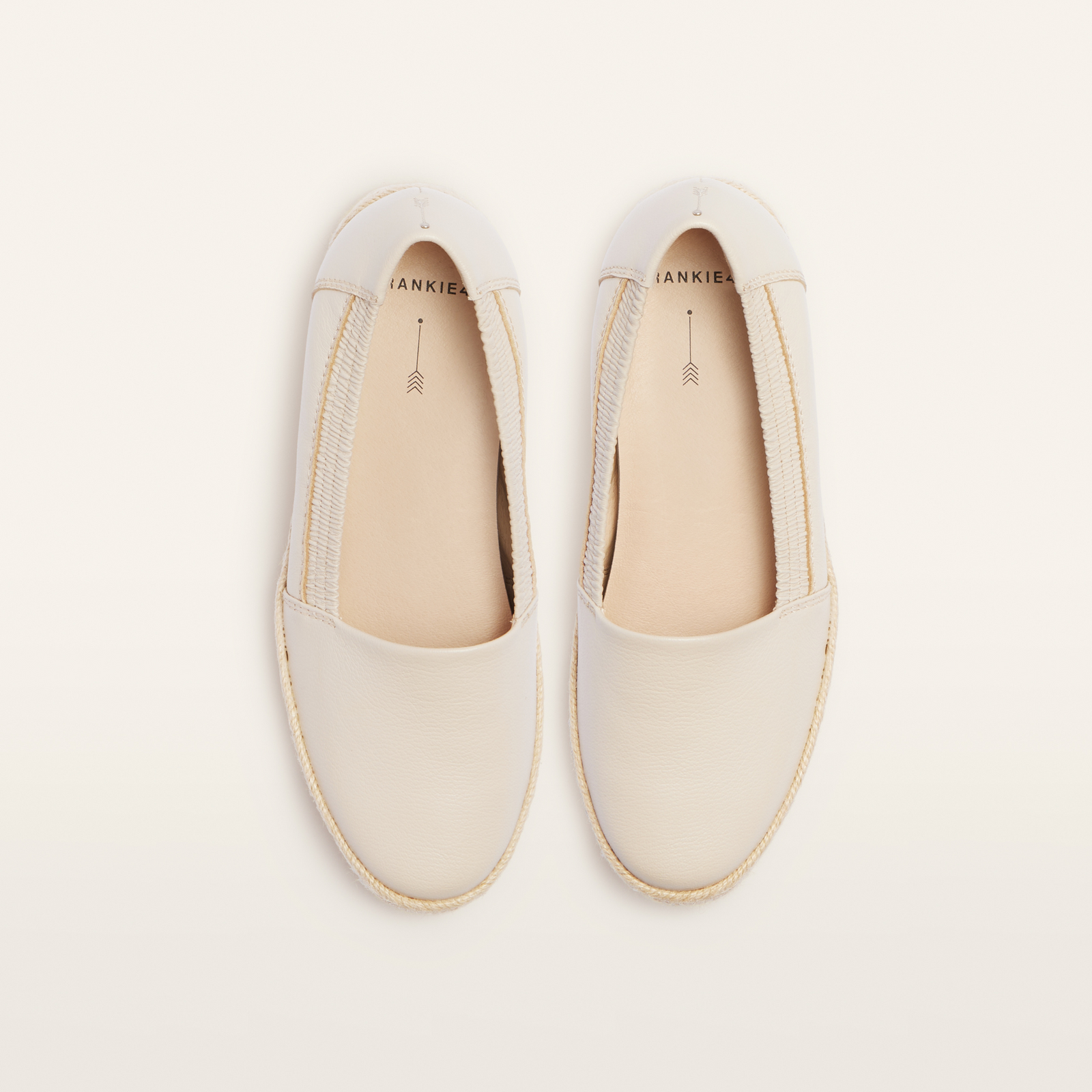 Reece Ecru Leather Espadrilles