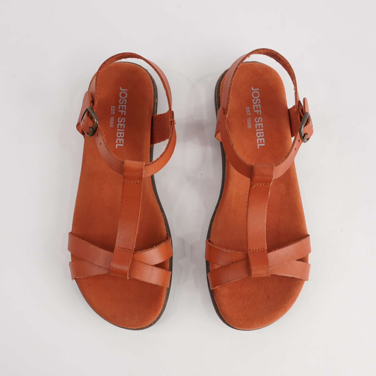 Fabricia 01 Orange Leather Sandals