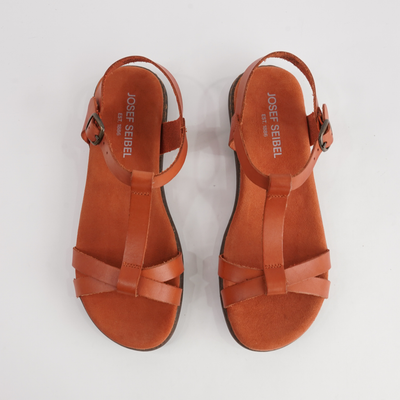Fabricia 01 Orange Leather Sandals