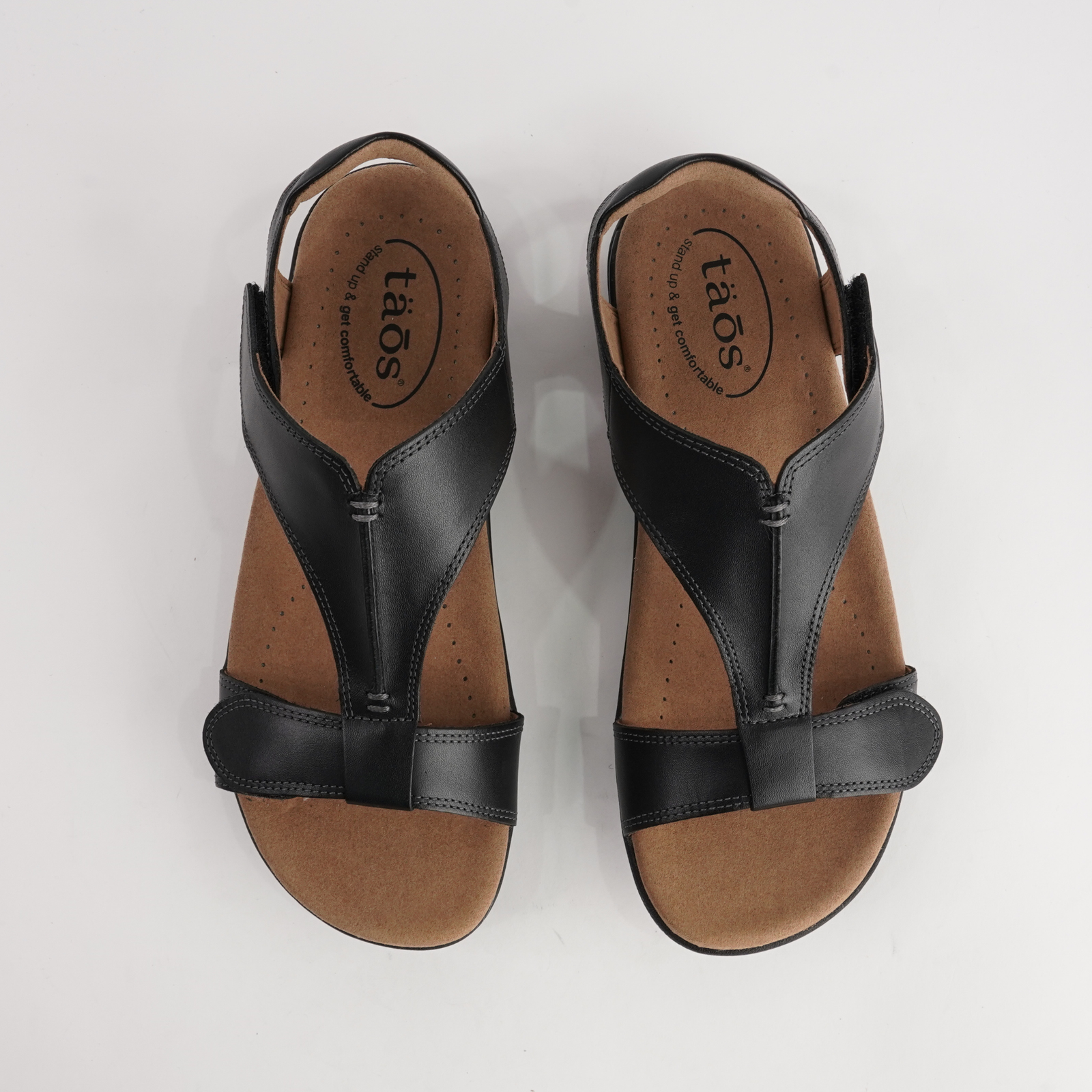 The Show Black Leather Sandals