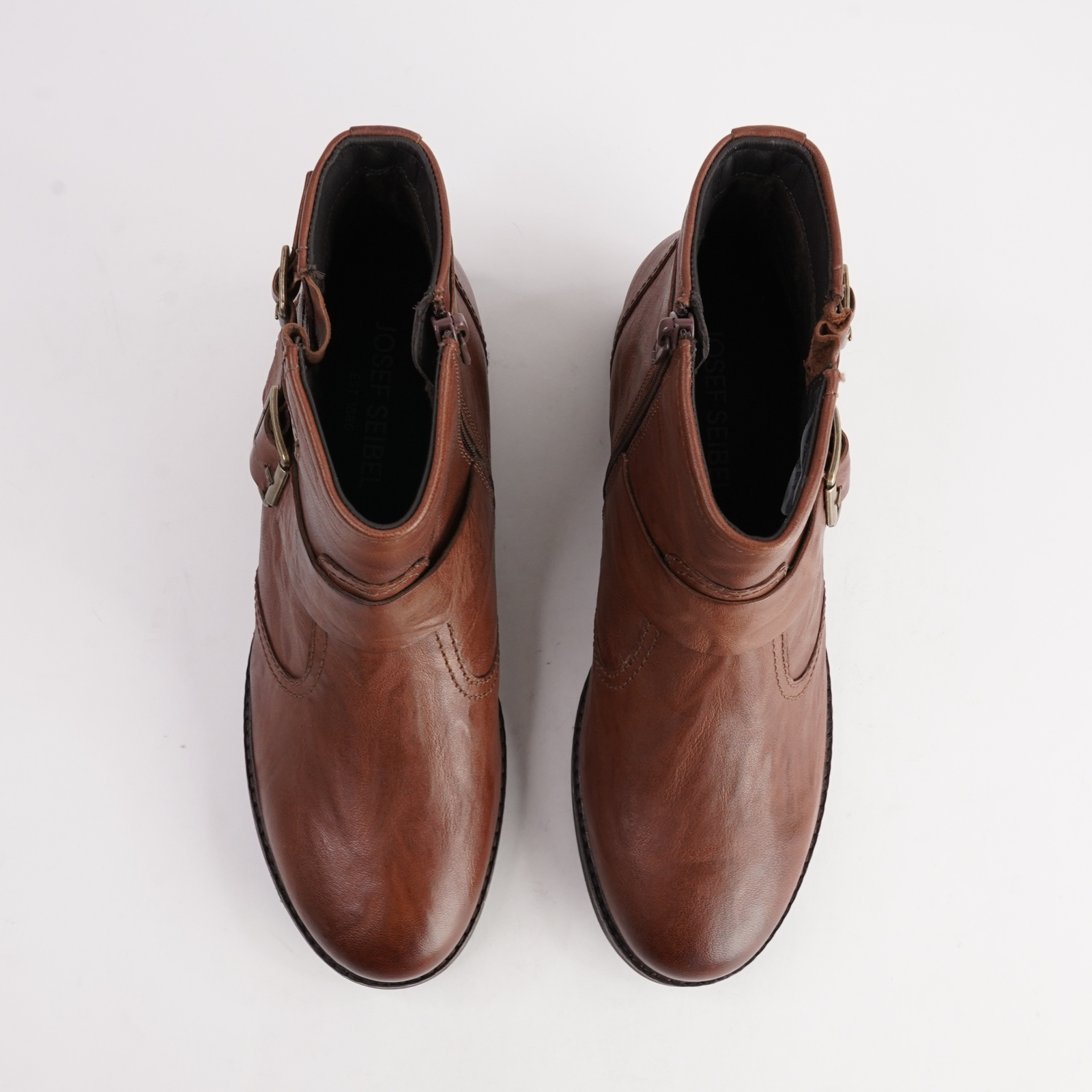 Kate 21 Cognac Leather Ankle Boots