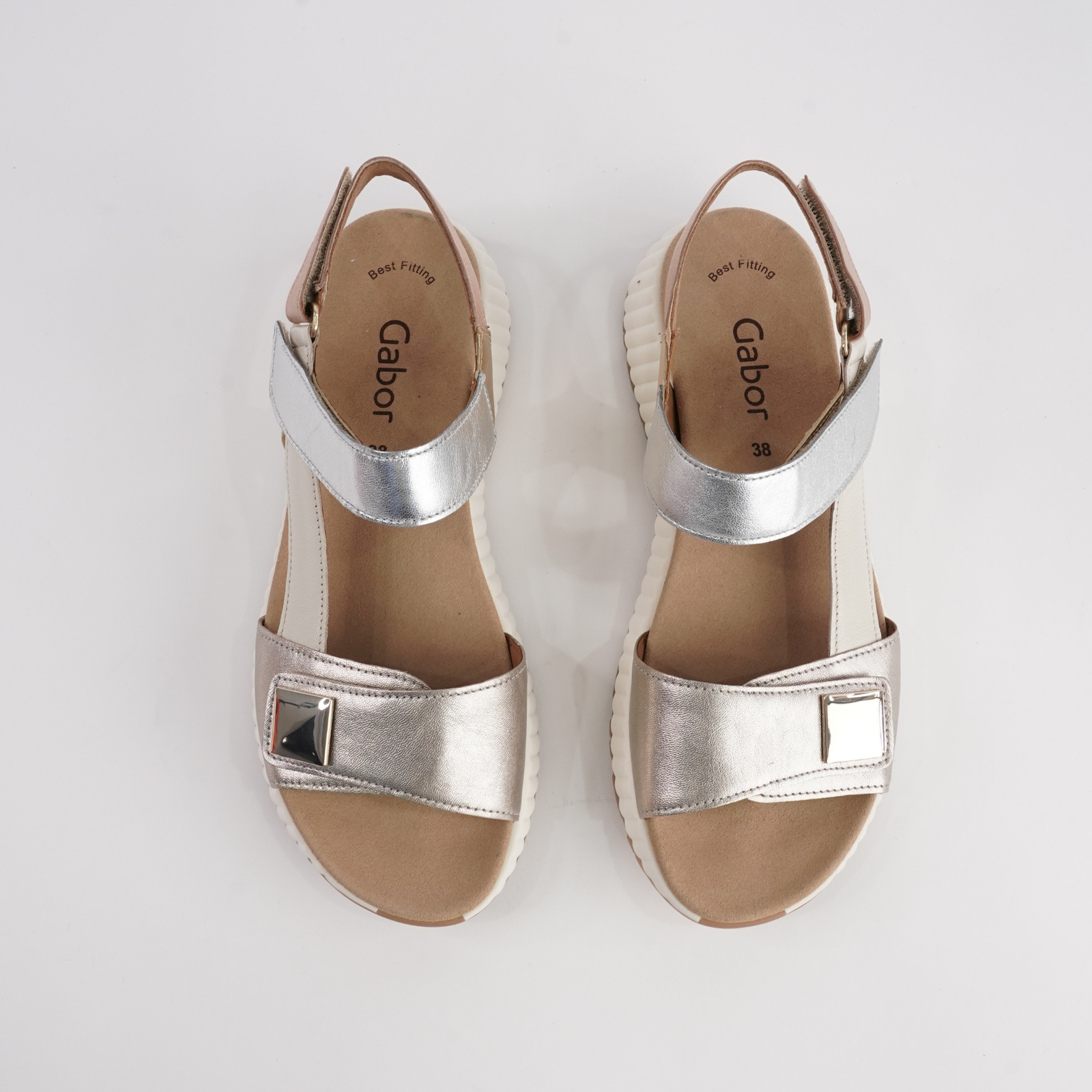 Cora Metallic Combi Leather Sandals
