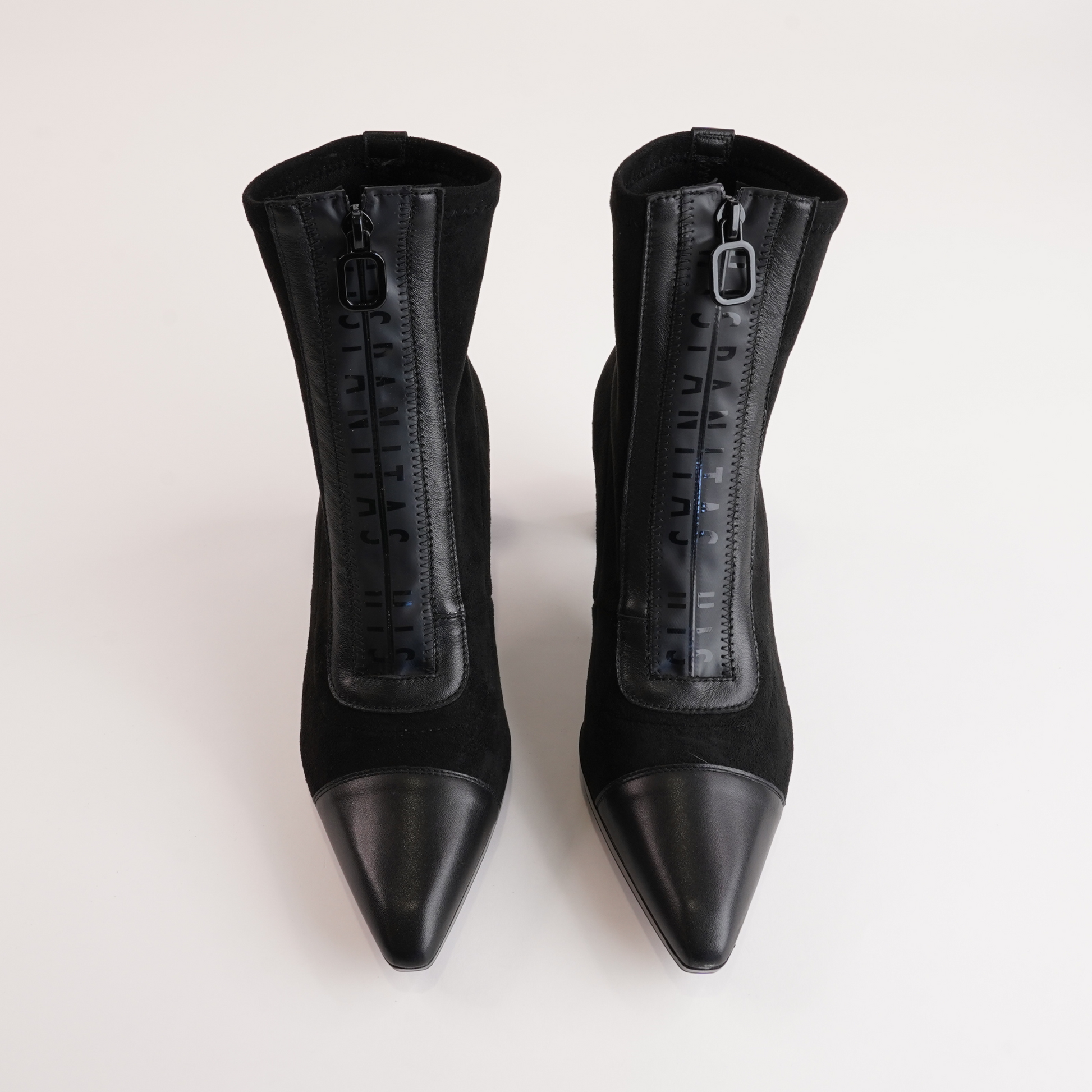 HI243714 Soho Black/ Velour Black Leather Ankle Boots