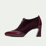 HI254324 Wine Leather Ankle Boots