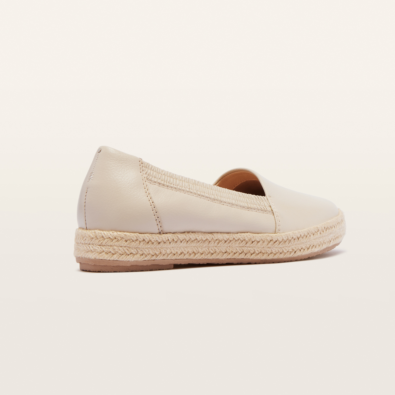 Reece Ecru Leather Espadrilles