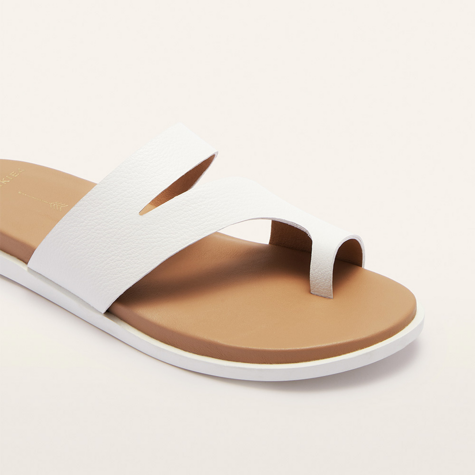 Riveria White Leather Sandals