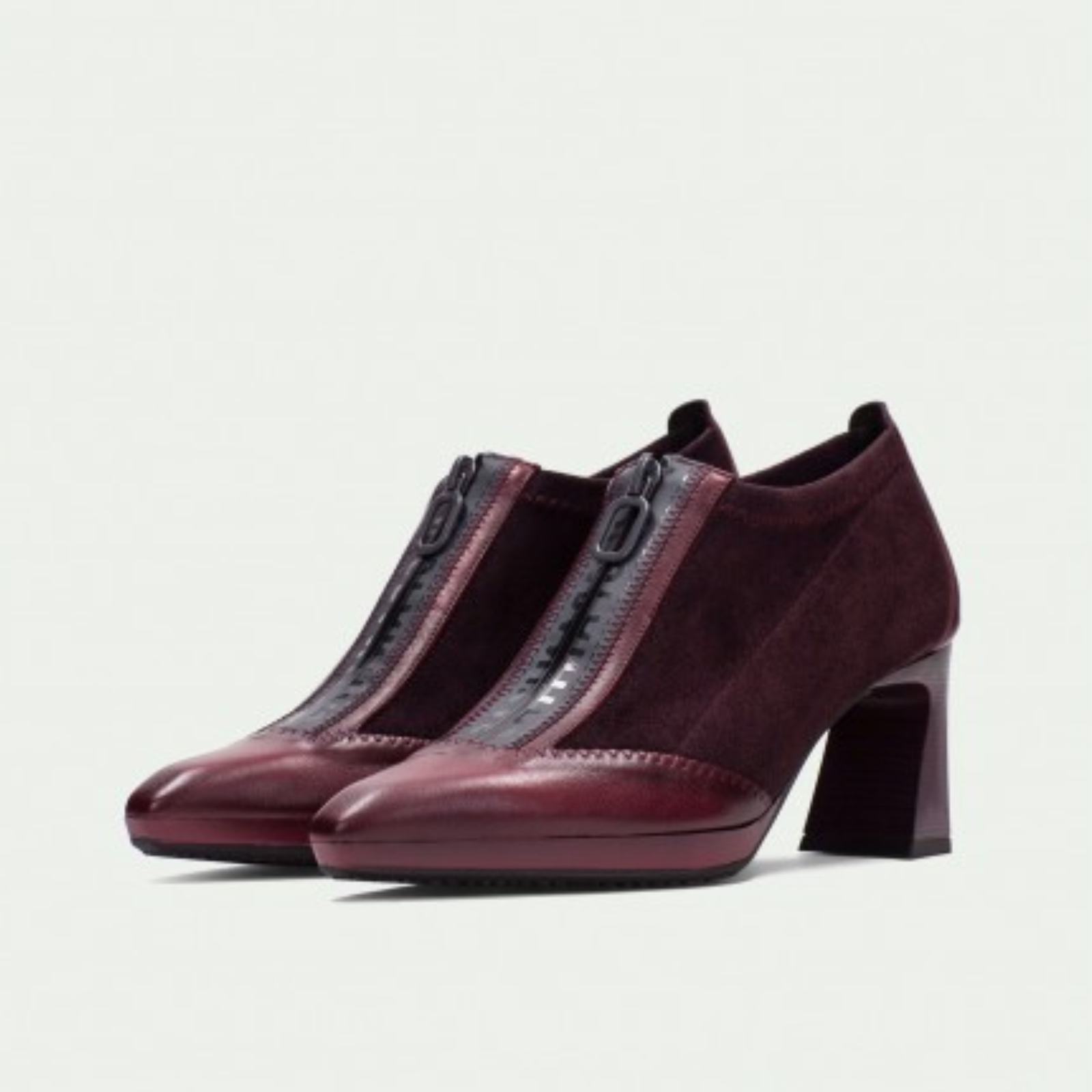 HI254324 Wine Leather Ankle Boots