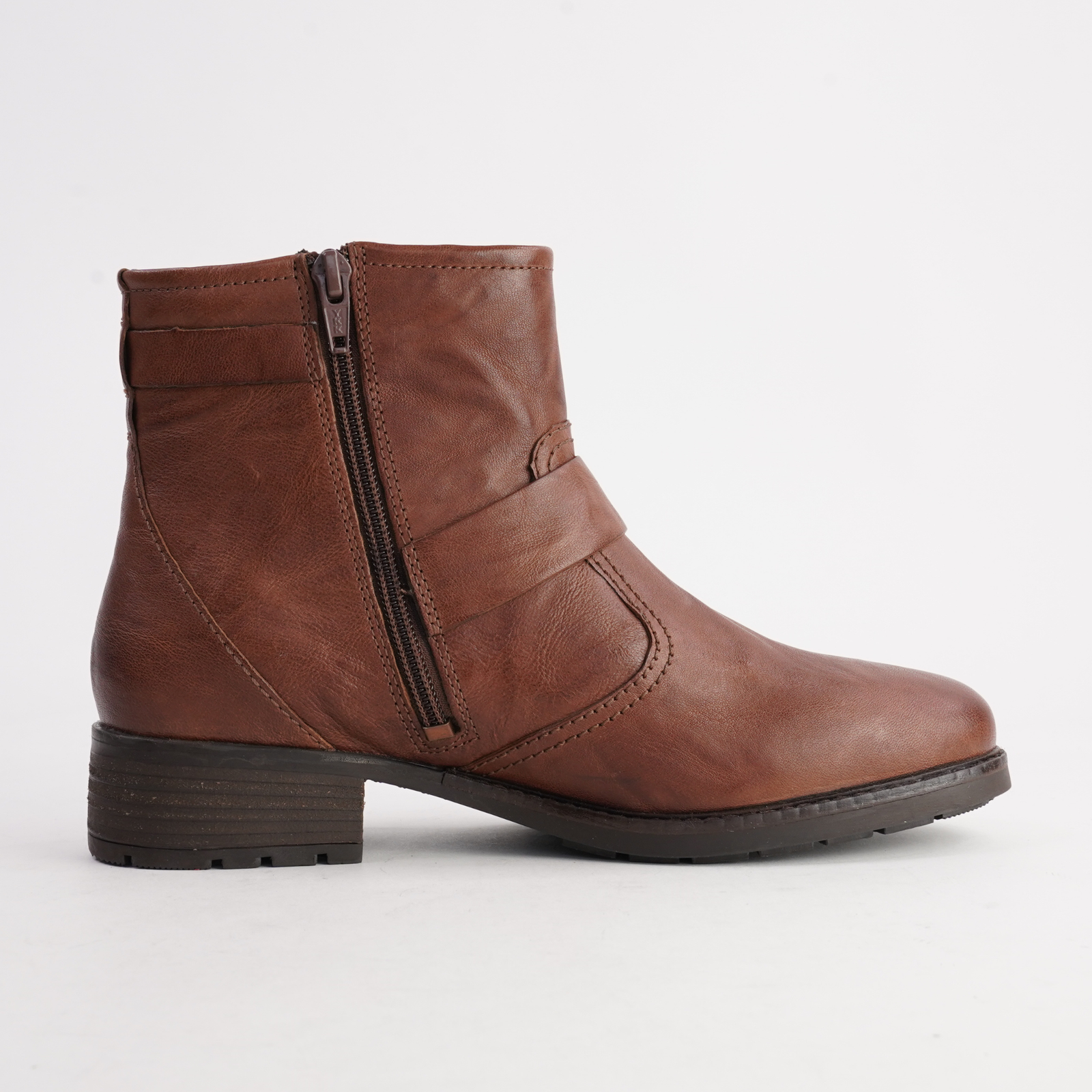 Kate 21 Cognac Leather Ankle Boots