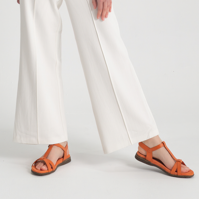 Fabricia 01 Orange Leather Sandals