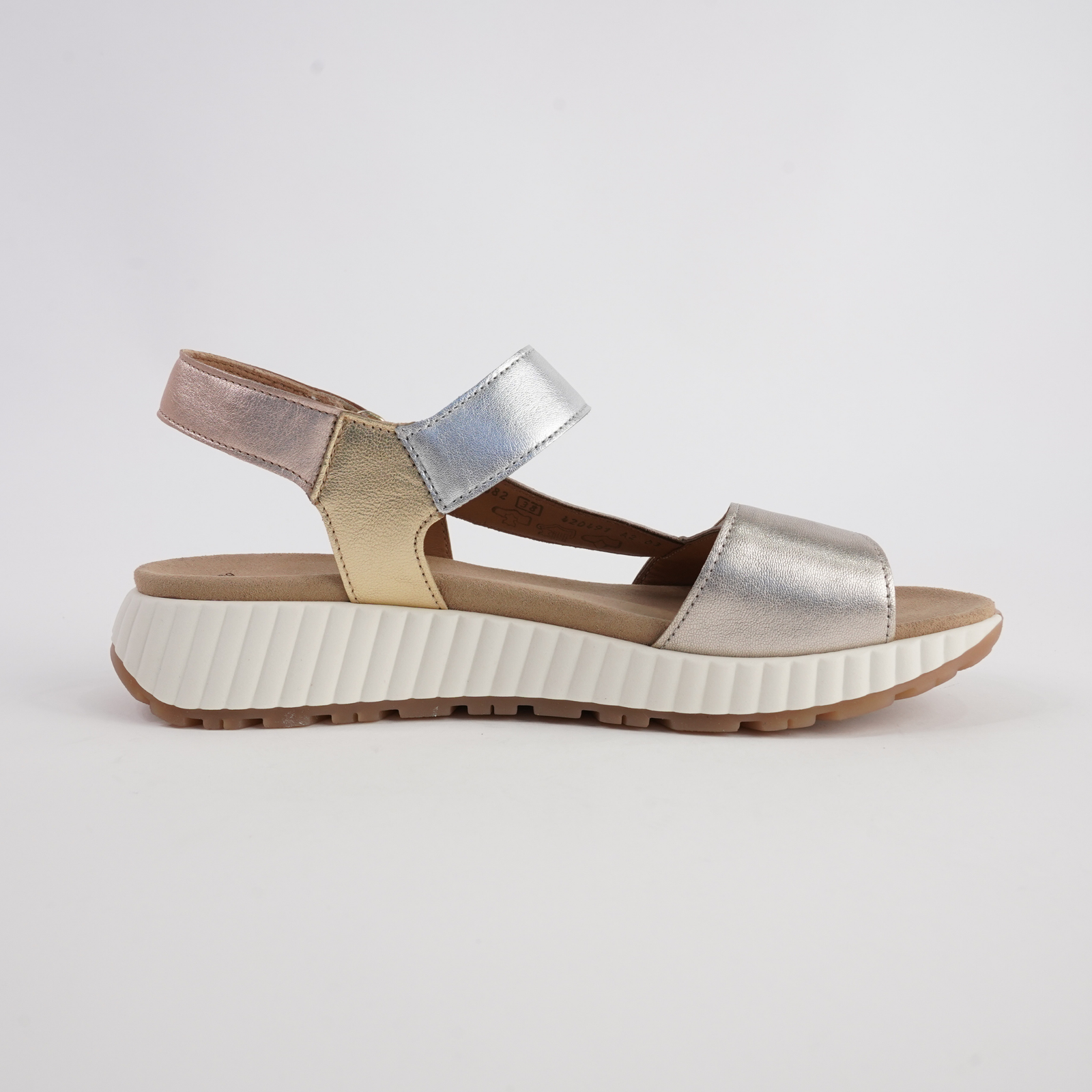 Cora Metallic Combi Leather Sandals