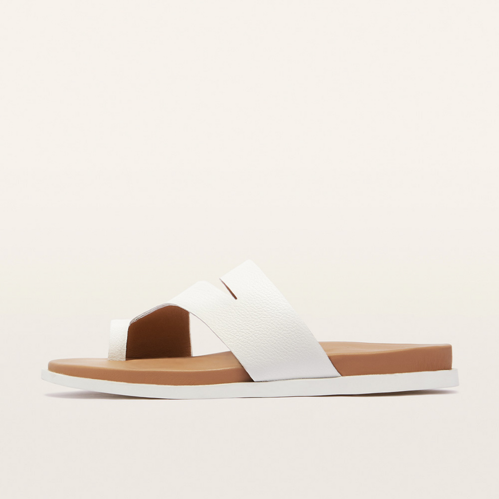 Riveria White Leather Sandals