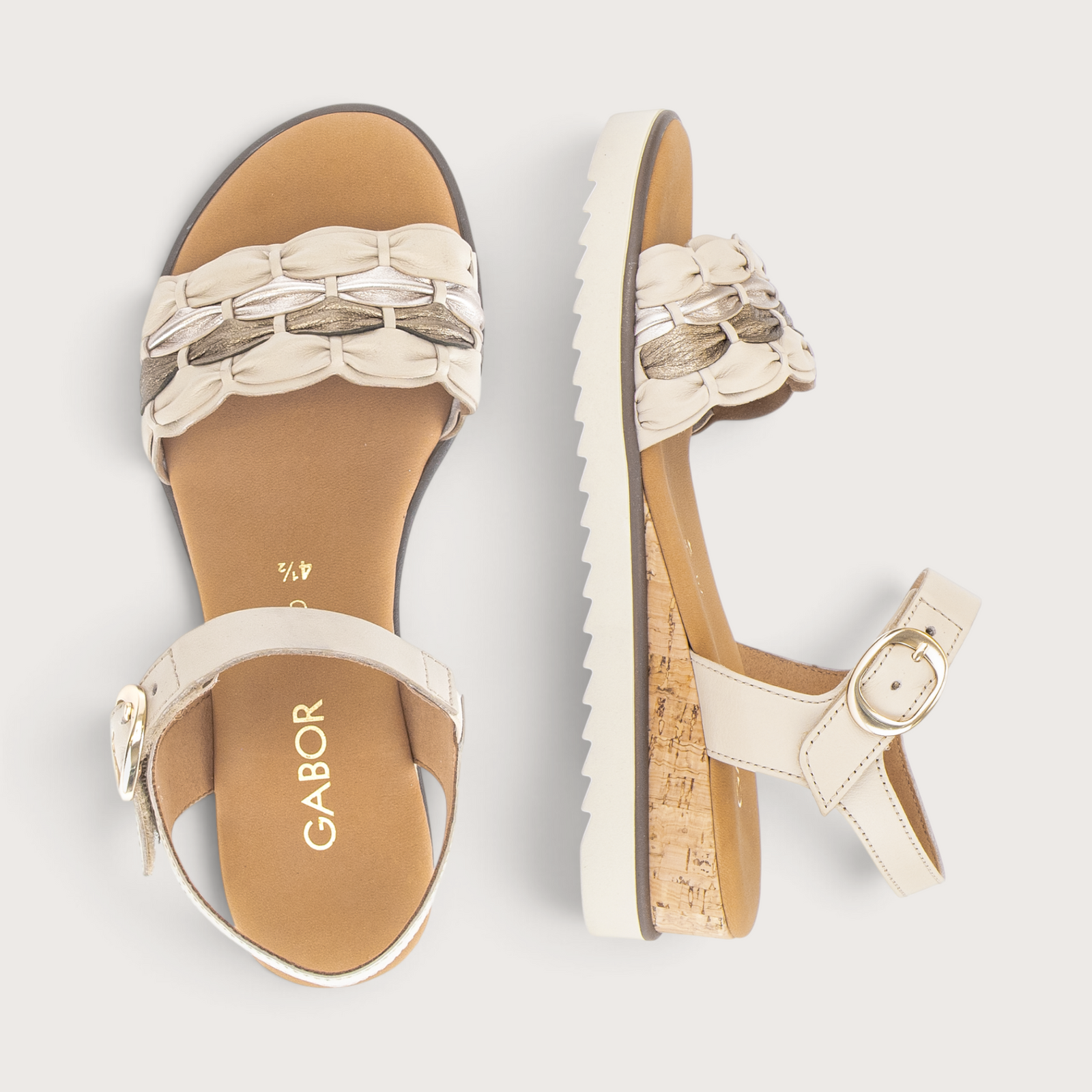 Mason Beige Multi Leather Sandals