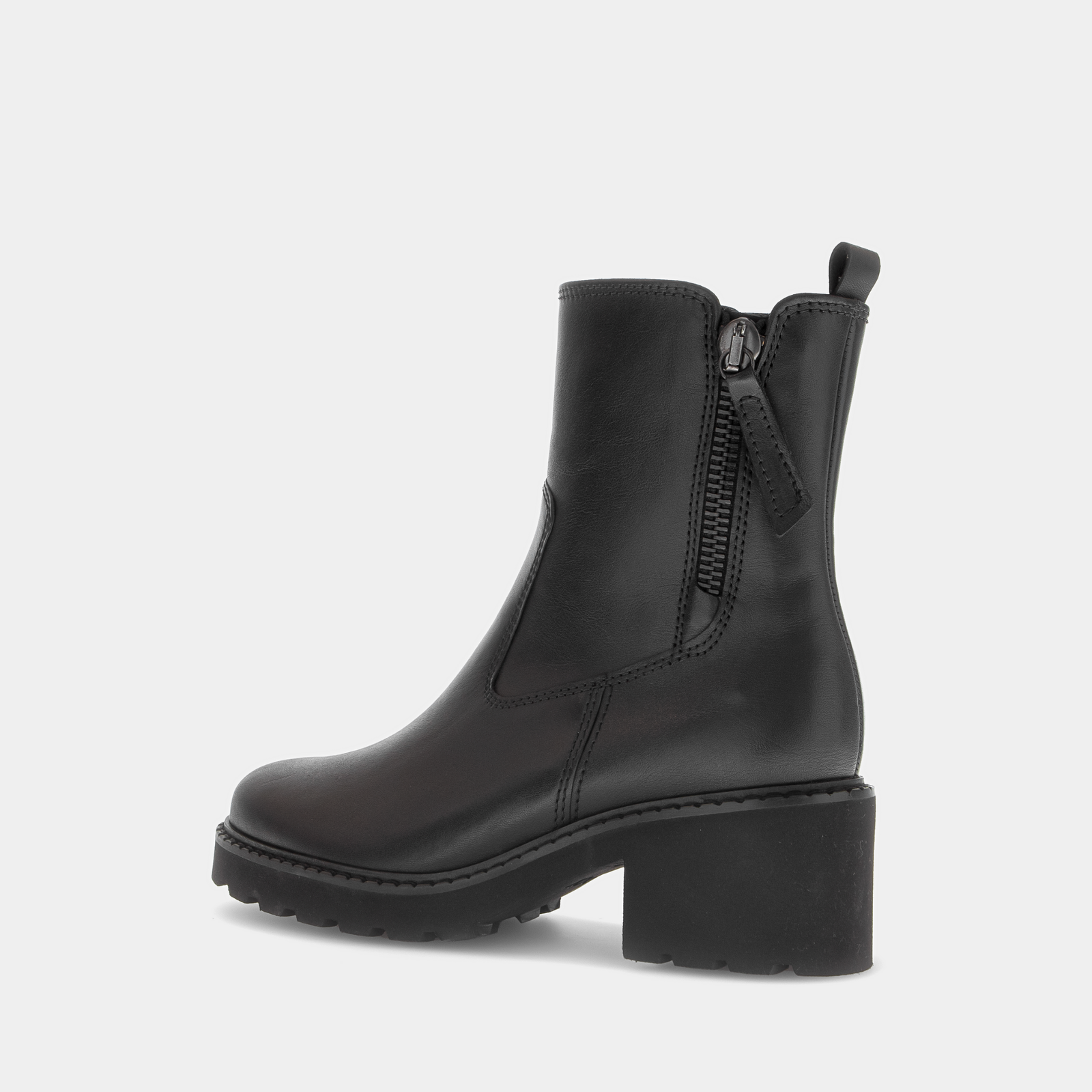 Calvone Schwarz Leather Ankle Boots