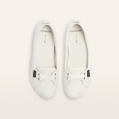 Sophie Iv White Tumbled Leather Sneakers