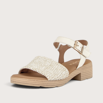 Bloom Latte Raffia Sandals